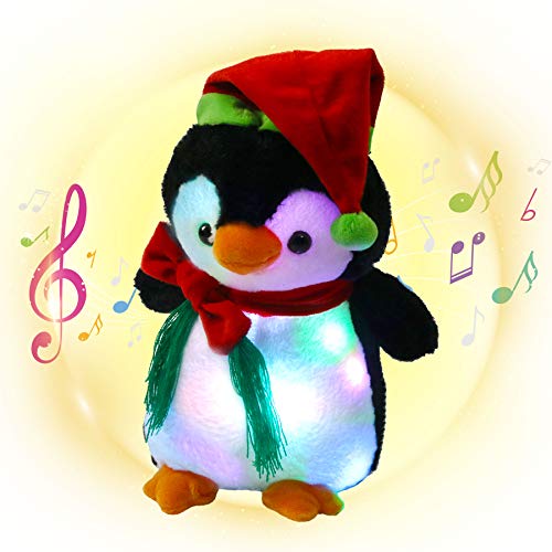 Housbaby Christmas Musical Light up Penguin LED Stuffed Animals Rudolph