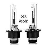 HID Headlight Replacement Bulbs 35W High And Low Beam ZRSJ Hid Headlights (Pack of two bulbs) - 2 Year Warranty (D2R, 6000K)