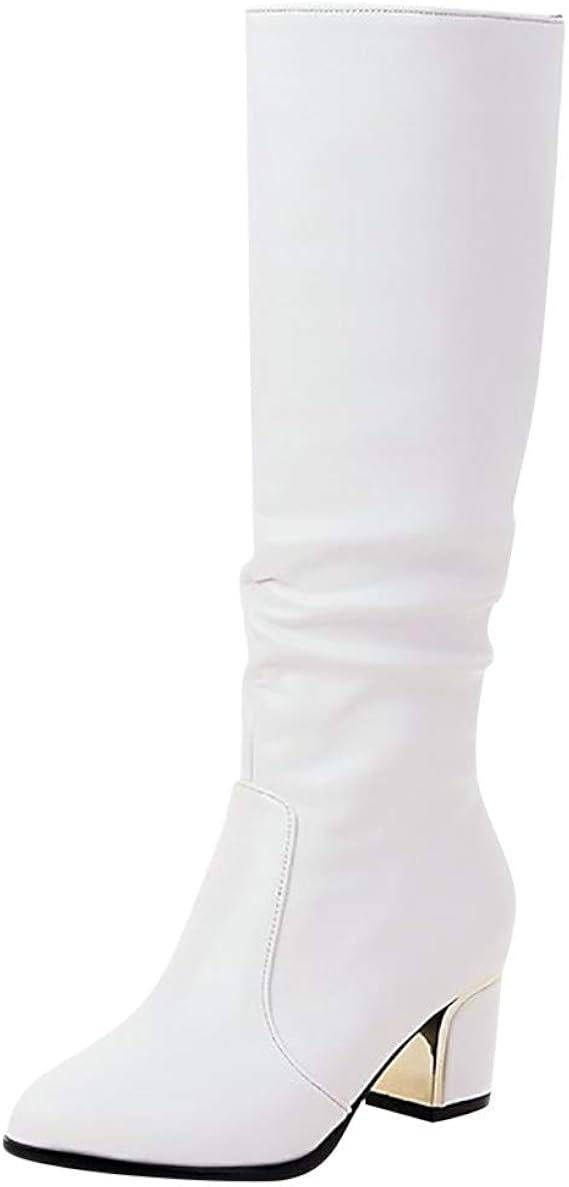 white gogo boots wide calf