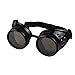 FTXJ Retro Steampunk Goggles Welding Punk Glasses Cosplay (Black)