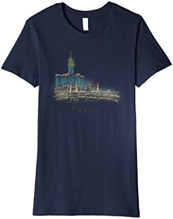 Womens Mecca Panorama at night TShirt Tee Shirt T-Shirt Large Navy
