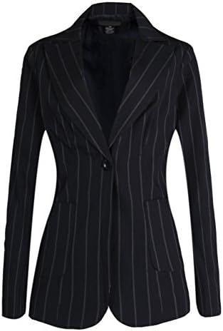 Womens Ultra Lightweight Button Front Tuxedo Career Blazer Jacket Black 18W