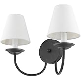 Livex Lighting 5272-04 Mendham 2-Light Wall Sconce, Black , White