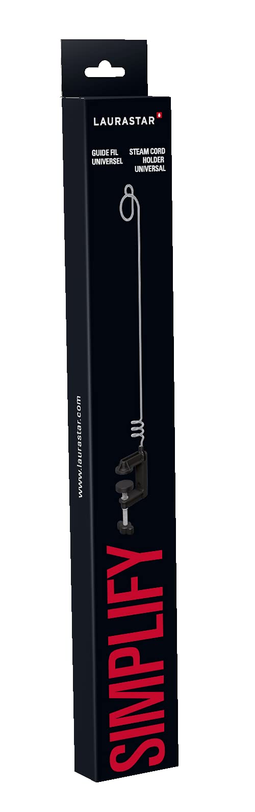 Steam Cord Holder - Universal, Guides The Steam Cord, Easy To Attach, Flexible, Adaptable, Universal Clip, Practical Folding System, Suitable for All Ironing Board