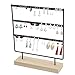 Earing Holder Organizer, 3-Tier Stud Earring Organizer Earring Stand, Earring Holders for Jewelry Display, 69 Holes Wooden Base Jewelry Organizer for Hanging Earrings(Black)