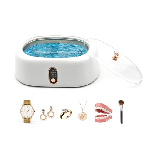 Vimohome Appareil de nettoyage à ultrasons avec désinfection UV ultraviolet 4 fonctions de temps et affichage numérique pour lunettes, bijoux, montres