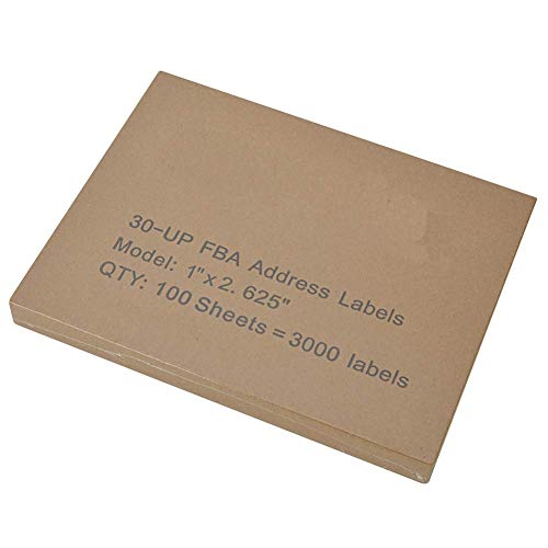 BESTEASY 30-up 500 Sheets 1" X 2-5/8" Address Shipping Labels for Laser and Inkjet Printers, FBA Product Labels (500 Sheet)