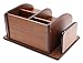 PAG Office Supplies Wood Desk Organizer Pen Mail Holder Accessories Storage Caddy with 3 Drawers, 10 Compartments, Brown