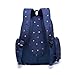 HARFING Waterproof Insulated Diaper Bag Backpack with Changing Pad & Stroller Straps, Large Capacity, Lightweight Travel Baby Gear Nappy Organizer for Mom & Dad,Patterned Blue