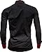jeansian Men's Slim Fit Long Sleeves Casual Shirts 8697 Black S