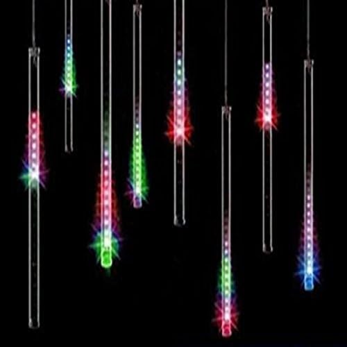 LED LED Falling Rain Lights with 30cm 8 Tube 144 LEDs, Meteor Shower Light, Falling Rain Drop Christmas Lights, Icicle String Lights for Holiday Party Wedding Christmas Tree Decoration (Colorful)