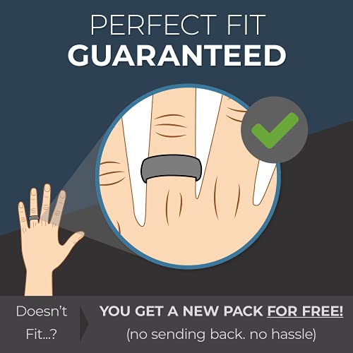 ThunderFit Silicone Wedding Rings for Men, Flat