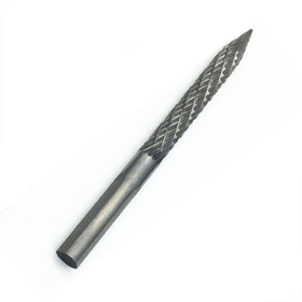 Tyre Repair Carbide Burr Cutting Tool, Steel Reamer Drill, Rotary Head Suitable for Pneumatic Drill - 6mm x 90mm