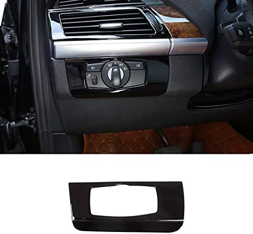 Glossy Black For X5 E70 2008-2013 ABS Car Interior Headlight Switch Decoration Frame Trim Car Accessories (Left Hand Drive)