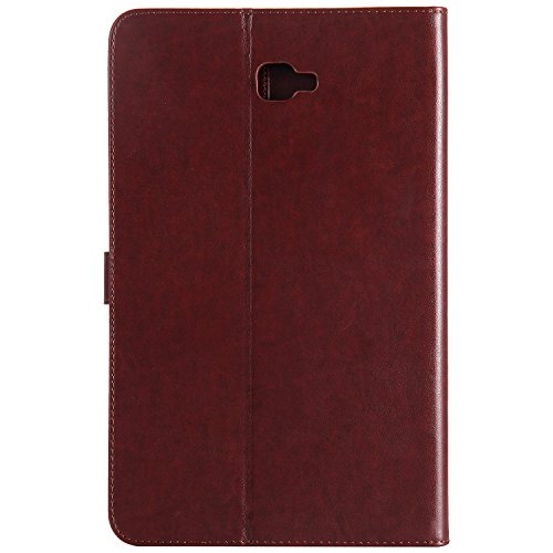 Funyye Magnetic Flip Closure Case for Samsung Galaxy Tab A SM-T580,Luxury PU Leather Wallet with Credit Card Holder Slots Soft Silicone Ultra Thin Case for Galaxy Tab A 10.1(SM-T580/SM-T585),Brown - Thumbnail 3