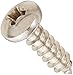 18-8 Stainless Steel Sheet Metal Screw, Plain Finish, Pan Head, Phillips Drive, Type AB, #4-24 Thread Size, 3/8