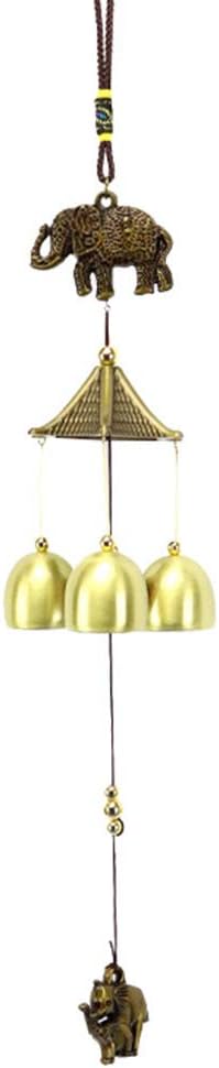 Homeofying Vintage Elephant Metal Wind Chimes Antirust Bell Hanging Window Door Balcony Decor Bronze
