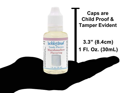 Hobbyland Candy Flavors (Marshmallow Flavoring, 1 Fl Oz), Marshmallow Concentrated Flavor Drops