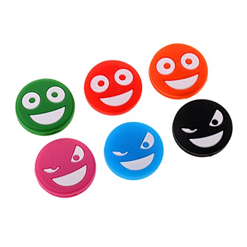 Seafard Smile Face Funny Tennis Racquet Vibration Dampeners, Pack of 6 Pieces