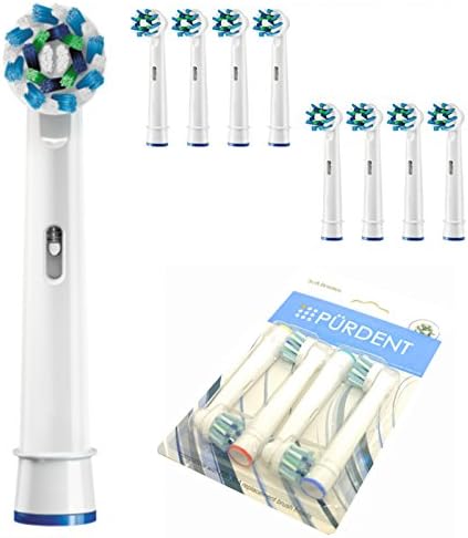 Purdent Electric Tooth Brush Heads Generic Replacement for Braun Oral B Soft Bristle CrossAction Cross Action 8pcs