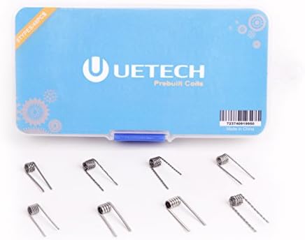 UETECH Prebuilt Coil Kit with 8 Different Types Prebuilt Coils(48pcs) and 10 pcs Organic Cotton