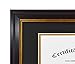 Golden State Art, Frame for Diploma/Certificate, Includes Double Mat and Real Glass (Black Gold & Burgundy Color Frame, Black Over Gold Double mat, 11x14 Frame for 8x10 Certificate)