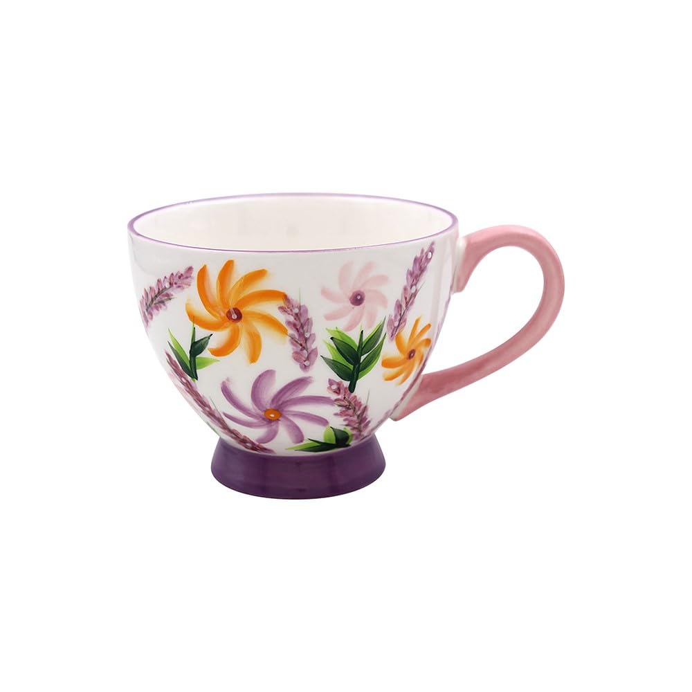 Lesser & Pavey Beautifully Designed Footed Mug | Footed Mugs for Tea & Coffee with Great British Designs | Sunflowers Coffee Mugs & Tea Cups for Home, Office or Shops - Lynsey Johnstone