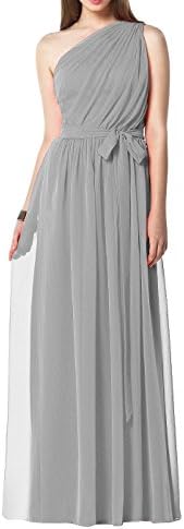 Yinhan Women's Floor Length One-Shoulder Long Evening Dresses Bridesmaid Dresses