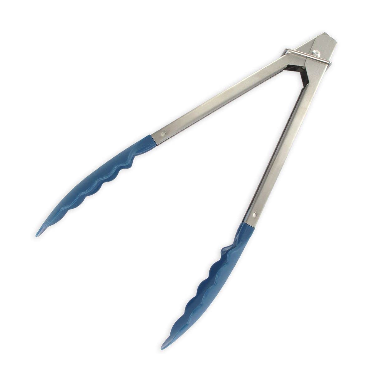 Fackelmann Elemental Multi-Purpose Tongs 22 cm Stainless Steel with Blue Polypropylene Shovels