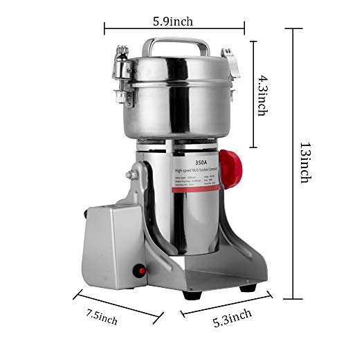 APWONE 350gram Electric Grain Mills Grinder Powder LCD Digital Stainless Steel Ultra Grinder Machine Pulverizer for Kitchen Herb Spice Pepper Coffee Corn