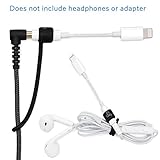 SoundCozy Leash Compatible with Apple Charging Cable to 3.5 mm (Headphone Jack) Adapter for iPhone 7, iPhone 8 and iPhone X, no Adapter Included (White and Black)
