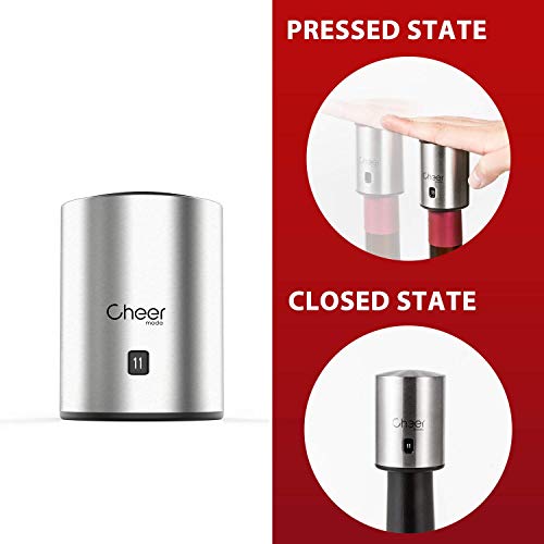 Electric Wine Opener Gift Set with Foil Cutter, Mini Wine Pump Sealer and Stopper with Date Marker, Wine Aerator Pourer and Batteries Included 7717-W102-03 - Thumbnail 4