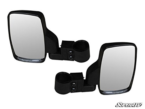 SuperATVSide View Mirrors for Polaris Ranger/RZR/Ace/Kawasaki Teryx/Mule/Honda Pioneer/Can-Am Maverick/Yamaha/CFMOTO/Arctic Cat- See Fitment | Fits 1.75" / 1.875" ROUND Roll Cages