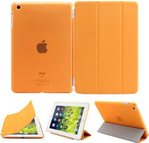 Orange Smart Cover + Back Cover Orange for Apple iPad Mini and iPad Mini Retina Display A1432 A1454 A1455 A1489 A1490 Case TPU Slim Back Cover Case more free stylus and screen protector