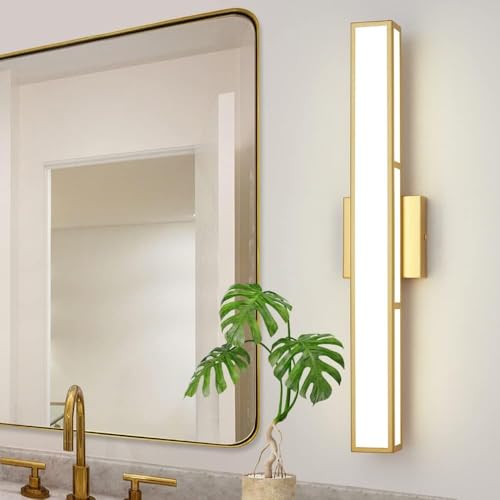 Deyidn LED Espejo de Baño Luz Frontal, 23.22 Pulgadas Regulable Iluminación de Baño, 24W 4000K moderna lámpara de pared escocesa de 360 °