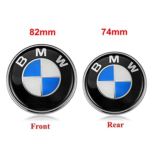 BMW Emblems Hood and Trunk, 82mm + 74mm BMW Logo Replacement for ALL