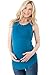 Sweet Mommy Bamboo Simple Maternity and Nursing Long Tank Top Blue, L