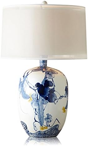 andea seramik masa lambasi mavi ve beyaz porselen seramik masa lambasi yatak odasi lamba gece lambasi villa lamba ehe zimmer nostaljik tuch masa lambasi e27 lamba ayagi 38 65 cm orijinallik