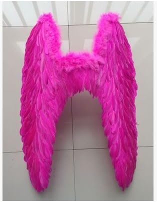 Fashion novel angels feathered wings Halloween Cosplay props Christmas dance party Fine decoration a birthday present (Rose red 80 cm 80 cm)