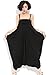 Mordenmiss Women's Rompers Wide Leg Pants Strapless Jumpsuit with Pockets (Style-4 Black), One Size