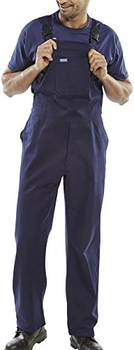 BeeswiftCOTTON DRILL BIB AND BRACE NAVY BLUE 44