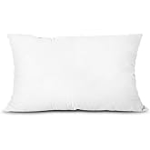 EDOW Throw Pillow Insert, Lightweight&ensp;Soft Polyester Down Alternative Decorative Pillow, Sham Stuffer, Machine Washable. (White, 12x20)