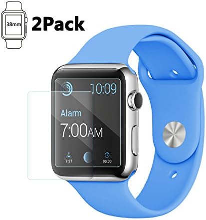 Apple Watch 38mm Screen Protector (Series 1, Series 2, Series 3), Atill Tempered Glass Screen Protector [Anti-scratch] [Bubble-free] for Apple iWatch [2 Pack, Clear]