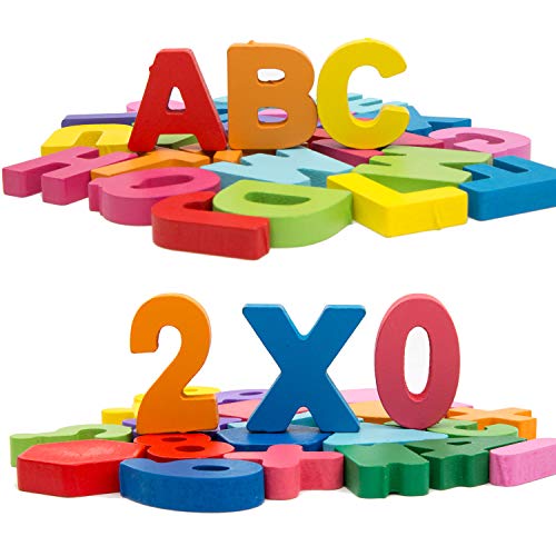 Alphabet Blocks Learning Puzzle | Wooden Upper Case Letter and Number Learning Board Toy - Ideal for Early Educational Learning for Kindergarten Toddlers & Preschools - Thumbnail 5