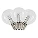 Novelty Lights 25 Pack G30 Glass LED Globe Bulbs, String Light Replacement Bulbs, E12 Candelabra Base, Energy Efficient Outdoor Patio Lighting, Warm White