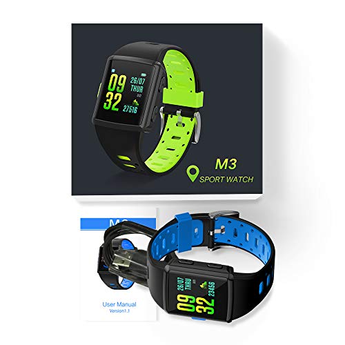 SMA-M3 GPS Sport Smart Watch for Man for Women Fitness Tracker Heart Rate Monitoring Watches as Gift (Blue) - Thumbnail 7