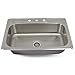 Sink Smart Top Mount Single Bowl 4-Hole Kitchen Sink Stainless Steel 18 Gauge - Satin Brush Finish