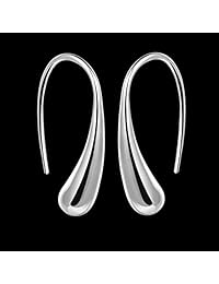 Aretes colgantes en forma de lágrima Sobly para mujer, de plata de ley 925, bañados en plata, con bolsa con la impresión de sobly