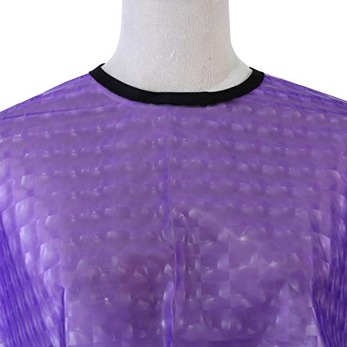 CCbeauty Short Salon Hair Coloring Cape and Reusable Gloves Set, Waterproof Capes for Cutting Styling Shampoo Beauty Makeup Beard Shaving Cloth (Hair Dye Set Purple)