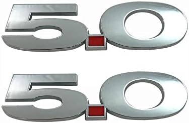 2pcs Sets B176-1 Chrome 5.0 Car Emblem Badge Decal Sticker Ford Vehicles Mustang GT 2011-2015